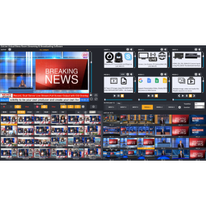 GoLive Real Time Live Event Mixer Switcher Streamer and Recorder Software with Realistic Virtual Set.