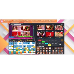 GoLive Real Time Live Event Mixer Switcher Streamer and Recorder Software with Realistic Virtual Set.