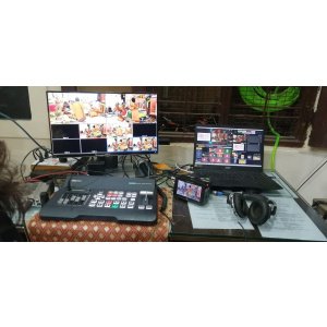 GoLive Real Time Live Event Mixer Switcher Streamer and Recorder Software with Realistic Virtual Set.