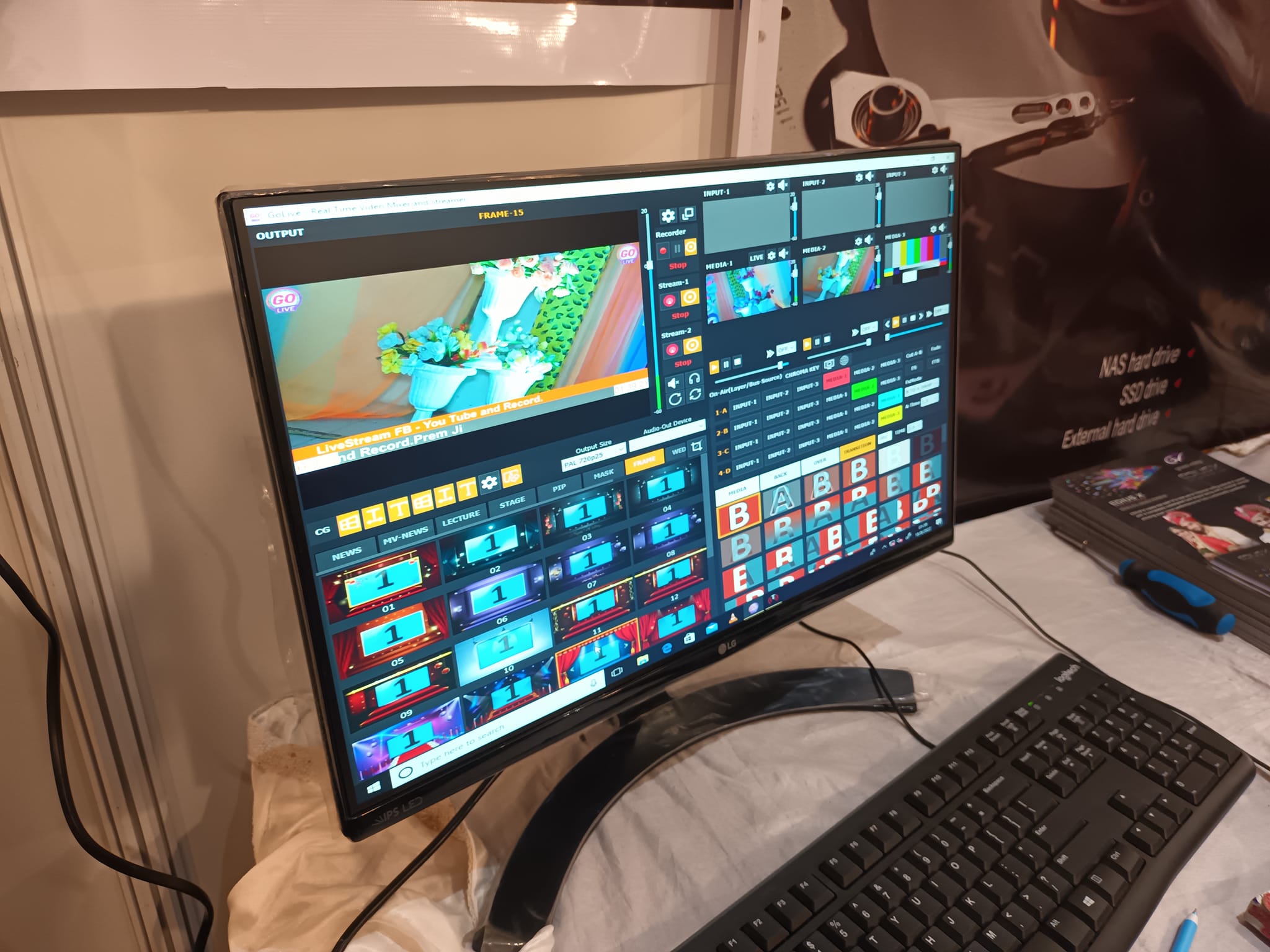 GoLive Real Time Live Event Mixer Switcher Streamer and Recorder Software with Realistic Virtual Set. GoLive Real Time Live Event Mixer Switcher Streamer and Recorder Software with Realistic Virtual Set.