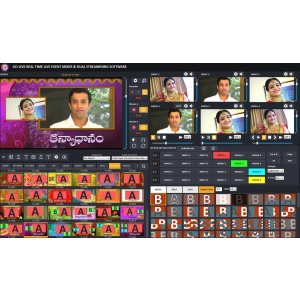 GoLive Real Time Live Event Mixer Switcher Streamer and Recorder Software with Realistic Virtual Set.