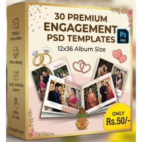Download 30 Engagement Album PSD Templates (12x36)